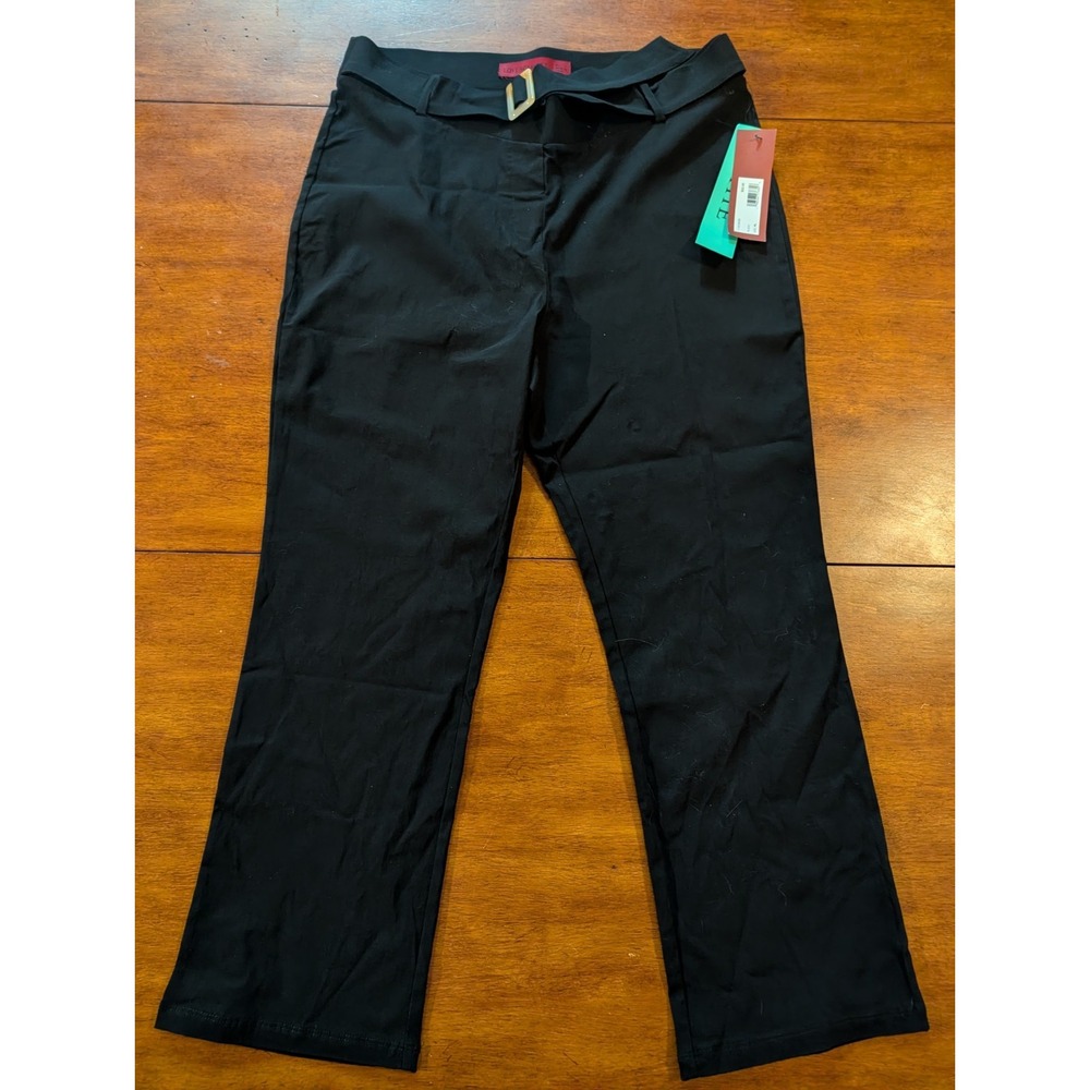 NEW Love Scarlett Capris Petite Large Black Pull on Career Casual Slacks Pants
